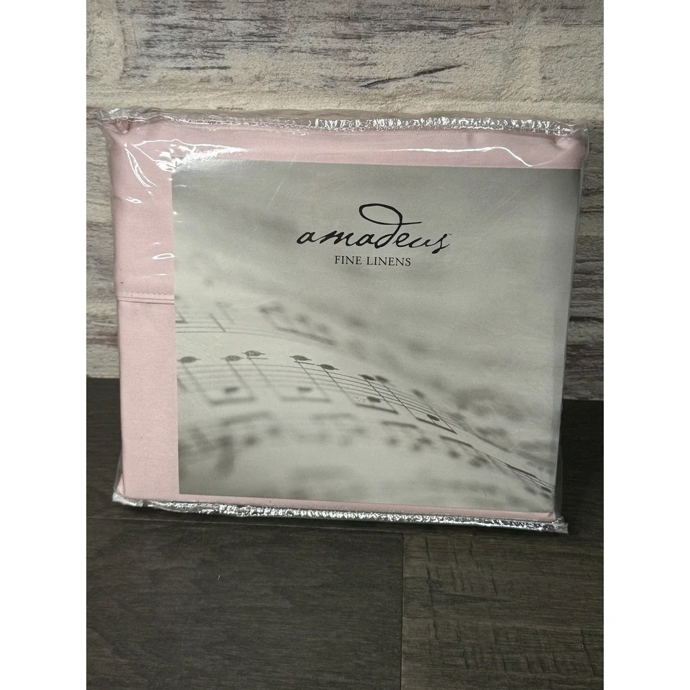 QVC Amadeus Fine Linens Twin Size Sheet Set Rose Pink 400 Thread Count